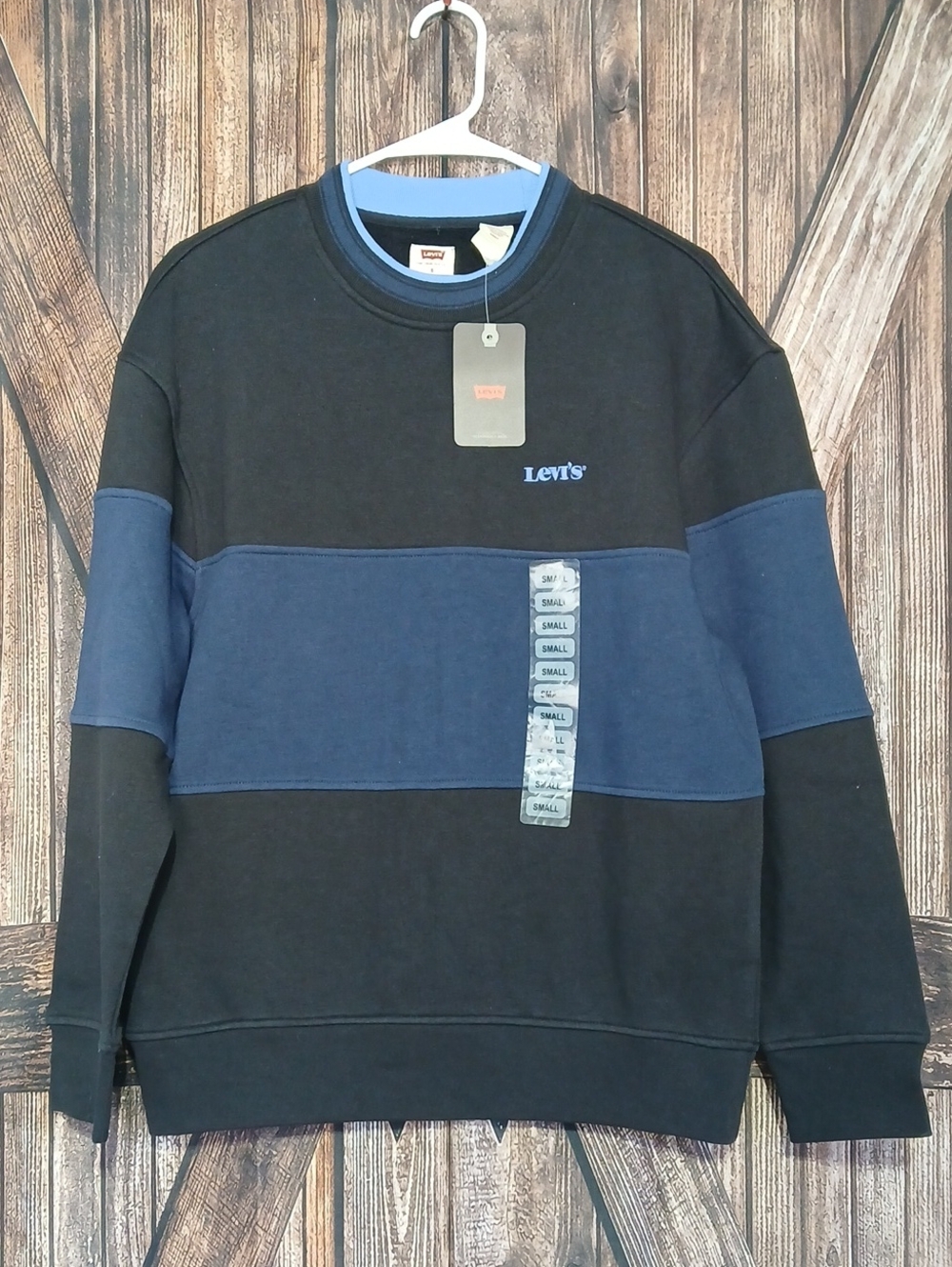 Levi's Men's Black & Navy Colorblock Crewneck Sweatshirt